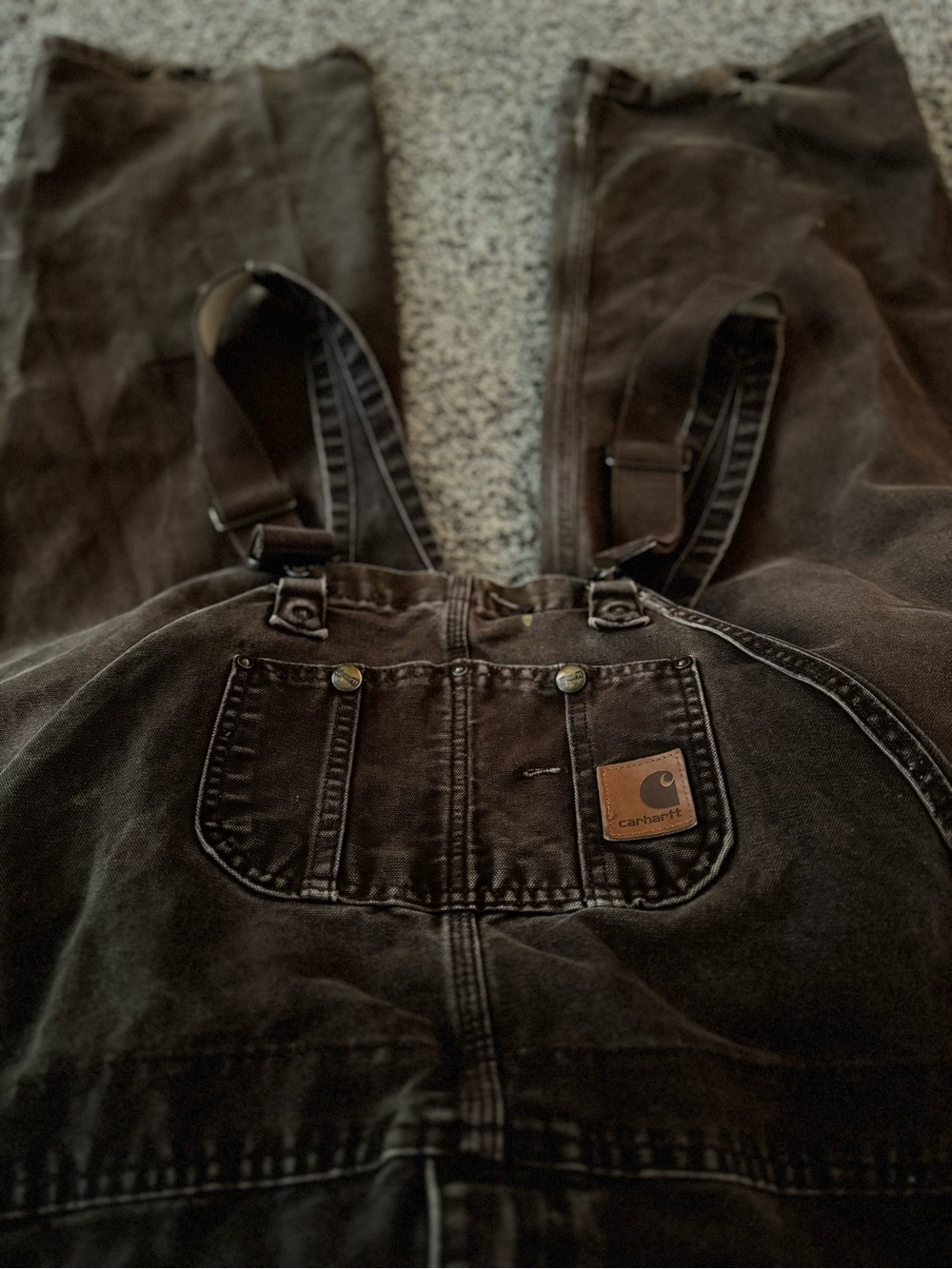 Vintage Carhartt Dark Brown Workwear Bib Overalls